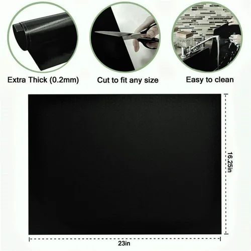 Vista 6 de Grill Magic - Juego de 3 forros antiadherentes para horno eléctrico para la parte inferior del horno eléctrico, alfombrilla gruesa de fibra