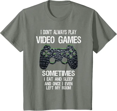 Vista 97 de Funny Gamer Video Games - Camiseta para niños y adolescentes, ajuste clásico, color negro, mezcla de algodón, Negro
