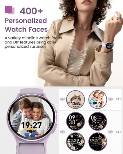 Vista 7 de Relojes inteligentes para mujeres y hombres (respuesta/hacer llamadas), reloj inteligente impermeable para Android y iPhone, reloj inteligente