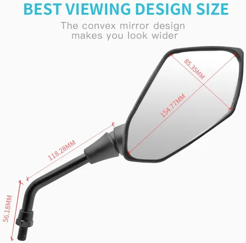 Vista 5 de MZS Espejos de motocicleta, espejo lateral retrovisor de 0.394 pulgadas, manillar ajustable de 360° compatible con GSXS750 GSXS750Z / GSXS1000