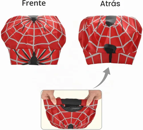 Vista 3 de Juego de delantales, sombrero de chef y delantal rojo de telaraña de Halloween (3-12 años)