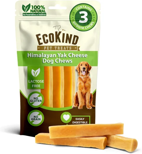 Vista 19 de EcoKind Premium Gold Yak Cheese Masticables para Perros del Himalaya, golosinas saludables para perros pequeños, totalmente naturales, masticables