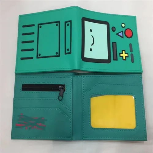 Vista 2 de Bmo Cartera Anime Beemo Cosplay Cartera Moda PU Cuero Cartera Corta, Verde, Cosplay