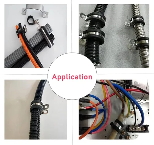 Vista 4 de 25 abrazaderas de cable de 3/8 pulgadas (0.394 in), abrazaderas de alambre de goma, soporte de tubo, abrazaderas aisladas acolchadas de goma