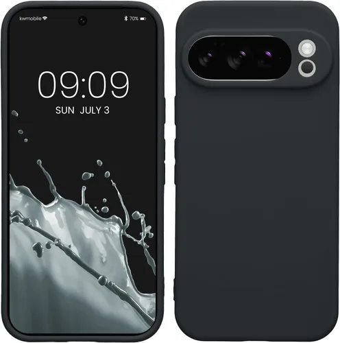 Vista 93 de kwmobile Funda compatible con Google Pixel 9 - Funda protectora delgada de TPU para teléfono - Acabado mate suave - Piedra antigua