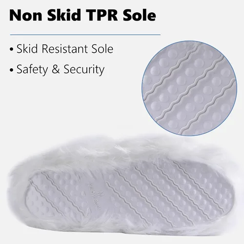 Vista 3 de Pantuflas de forro polar para mujer, botas antideslizantes para interiores