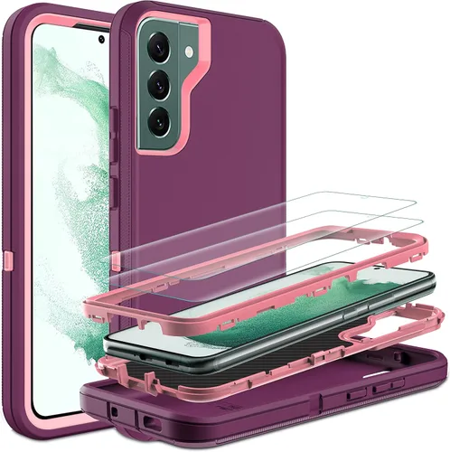 Vista 8 de Funda para S22 Plus, Samsung Galaxy S22 Plus con protector de pantalla de TPU flexible autorreparable [2 unidades], funda de cuerpo completo a