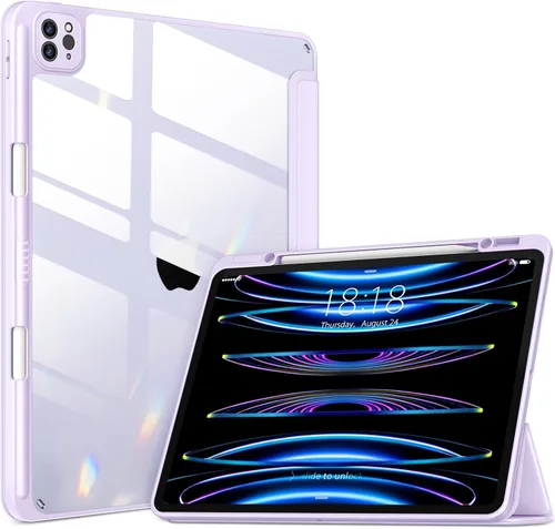 Vista 9 de VIKESI Funda para iPad Pro 12.9 6ª/5ª/4ª/3ª/3ª generación 2022/2021/2020/2018, marco de TPU a prueba de golpes, soporte para lápiz integrado