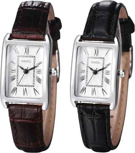 Vista 7 de Avaner Relojes de cuero cuadrados para mujer reloj de pulsera con correa de cuero elegante analógico de cuarzo para mujer