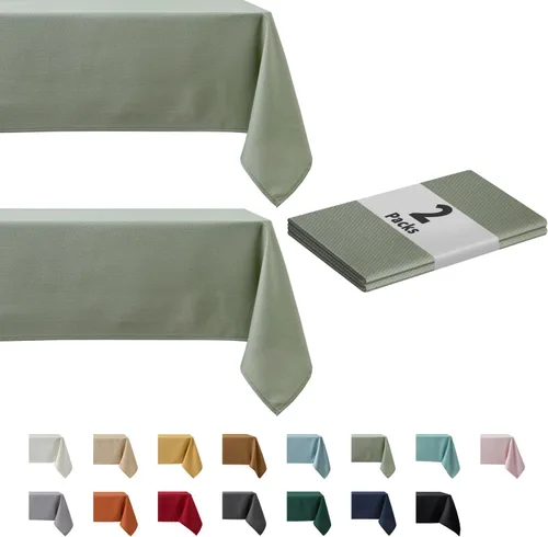 Vista 26 de maxmill Mantel cuadrado de jacquard resistente a las manchas, impermeable, resistente a las arrugas, lavable, suave, mantel decorativo de tela