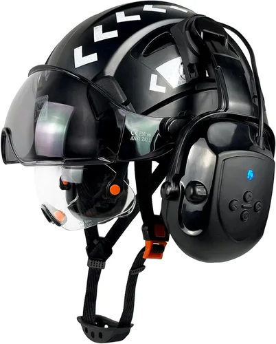 Vista 12 de Casco de seguridad SAFEBUILDER con visera, orejeras Bluetooth SNR 26dB, sombrero duro con viseras, orejeras montadas, sombreros duros ventilados
