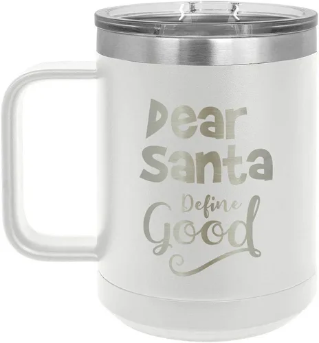 Vista 6 de Taza de café con tapa superior con tapa deslizante, diseño de Navidad y diversión para regalo de mujeres o hombres