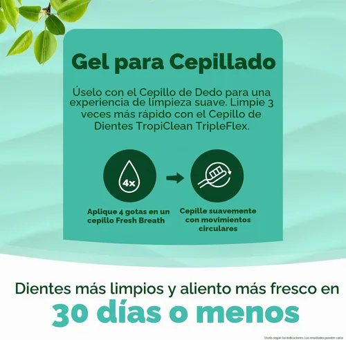 Vista 5 de TropiClean Fresh Breath - Kit de cepillado de dientes para perros pequeños/medianos