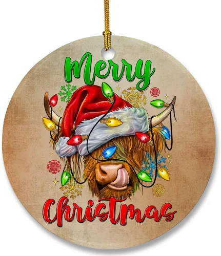 Vista 9 de Bonito adorno de cerámica de gato negro, divertidas decoraciones de Navidad para árbol, adorno colgante de Navidad para amantes de los gatos