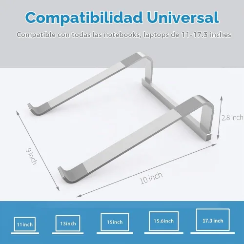 Vista 3 de LENRUE Soporte de computadora portátil para escritorio, soporte estable para MacBook Pro, elevador ergonómico de aluminio para computadora de 12