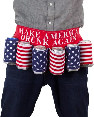 Vista 6 de Novedad USA Americana - Cinturón temático para sostener bebidas, cerveza