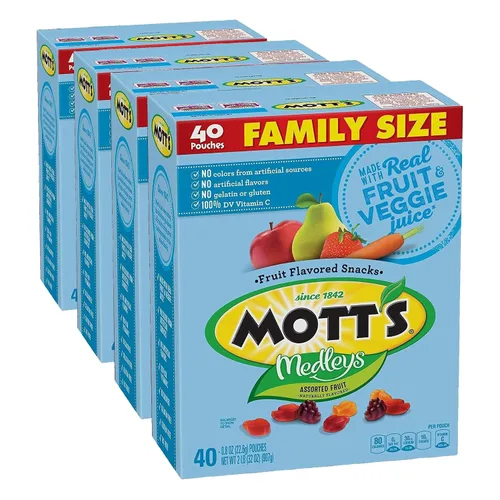 Vista 9 de Mott's Surtido de aperitivos con sabor a frutas, hechos con puré de fruta real (paquete de 40)