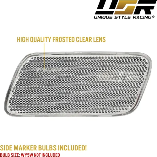Vista 6 de USR DEPO 96-02 W210 Clase E Conjunto de Luz Marcadora Lateral Transparente del Parachoques (Izquierda + Derecha) Compatible con Mercedes Benz W210