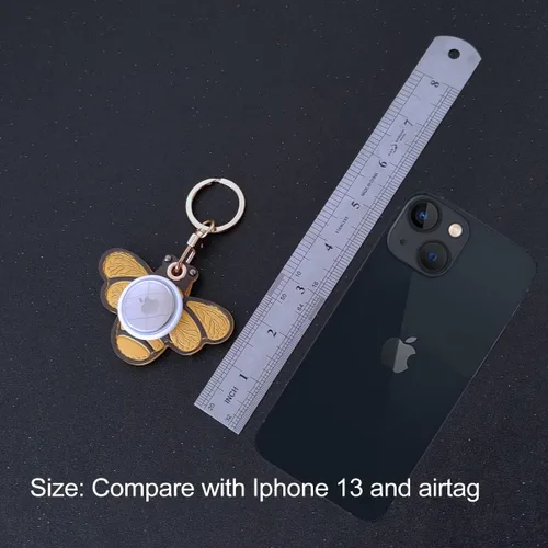 Vista 7 de CATCH ON Paquete de 2 fundas de cuero para llavero, bonitos accesorios Kawaii adecuados para Airtag