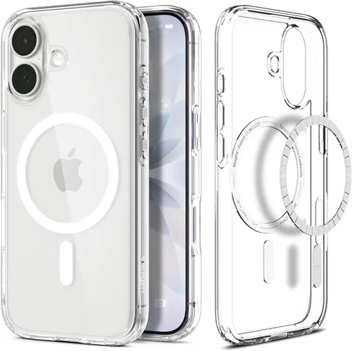 Vista 57 de Spigen Funda para iPhone 13 Mini, ultra híbrida MagFit [antiamarilleo] [compatible con Magsafe] - Transparente