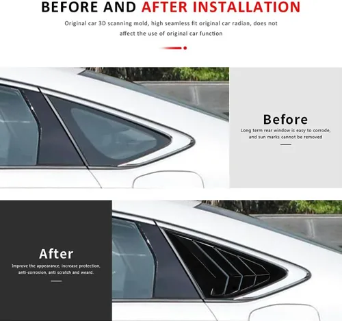 Vista 3 de Persianas de Ventana Lateral Trasera Compatibles para Honda Accord 2025 2026 Accesorios 2023 2024 Persianas de Ventana Estilo Deportivo para Accord