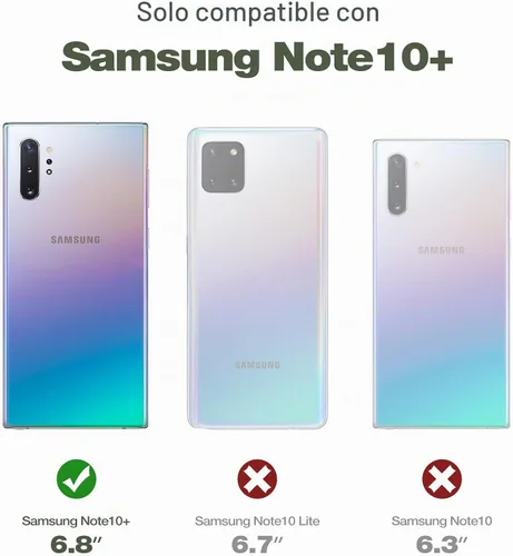 Vista 2 de Dexnor Funda para Samsung Galaxy Note 10+ Plus, [protector de pantalla y soporte integrados] Protección de grado militar de servicio pesado a prueba