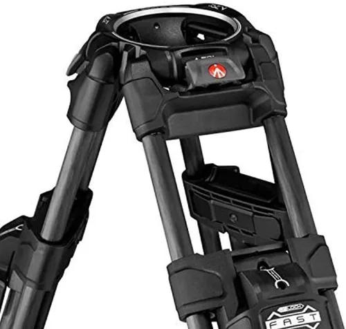 Vista 4 de Manfrotto Fibra de carbono 645 Trípode de cámara de vídeo profesional, patas gemelas rápidas, soporte de cámara para cámaras digitales, cámaras sin