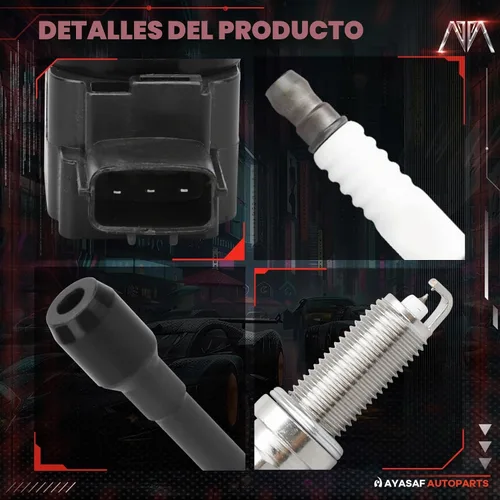 Vista 2 de Juego de 4 bobinas de encendido y bujías UF549 para Nissan Altima 2007-2018, Frontier 2005-2019, Rogue 2008-2018, Rogue Select 2014-2015