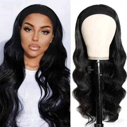 Vista 46 de XSY: Peluca de diadema de cabello humano de onda profunda sin pegamento, sin encaje frontal, peluca de diadema rizada, lista para usar y llevar