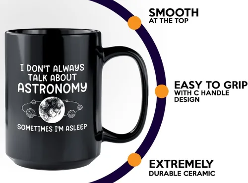 Vista 4 de Taza de café Astronomer de 15 onzas, color negro, hablar sobre astronomía A, amante del espacio, física, astomonía