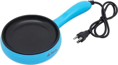 Vista 2 de CNCEST Sartén eléctrica de 6 pulgadas, sartén eléctrica antiadherente, mini sartén azul (azul)