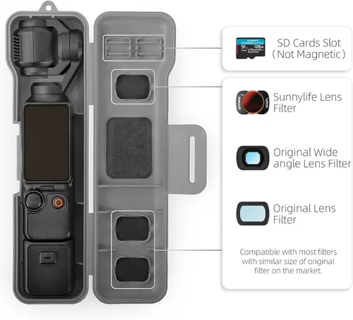 Vista 4 de Travel Case for DJI Osmo Pocket 3 / Xtra Muse Accessories (Black)
