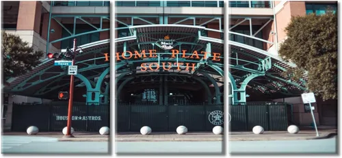 Vista 45 de TUMOVO American Major Baseball - Lienzo decorativo para pared, diseño de estadio de los Bravos, 3 piezas, arte de pared de Filadelfia, cuadros