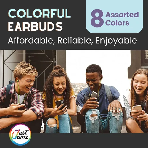 Vista 3 de Paquete de 130: 100 auriculares coloridos con cable + 30 auriculares con cable con micrófono Auriculares intrauditivos multicolor para escuelas