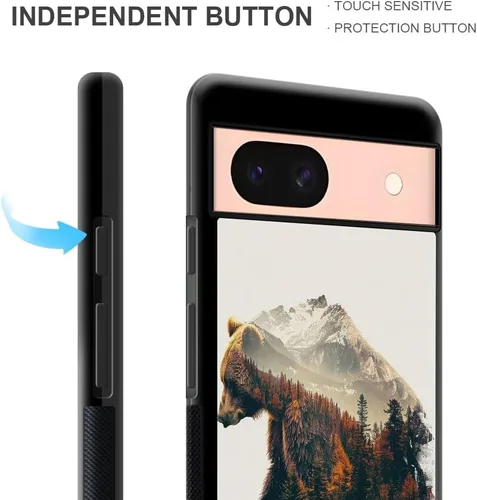 Vista 2 de Funda compatible con Google Pixel 8A, diseño de oso de bosque de otoño, diseño increíble a prueba de golpes, antiarañazos, carcasa trasera