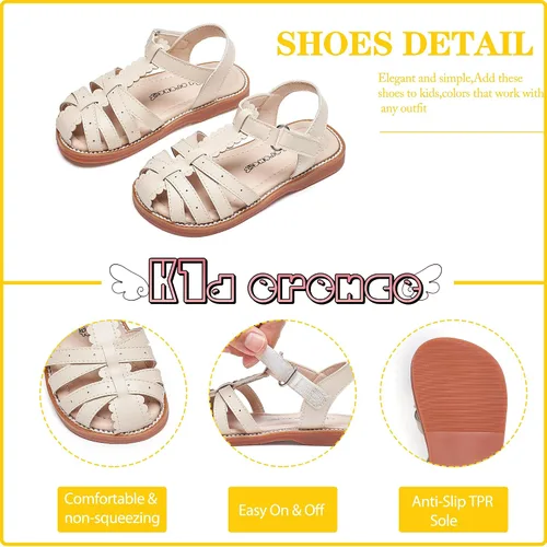 Vista 4 de Kiderence Sandalias para niñas pequeñas, zapatos de verano para niñas pequeñas