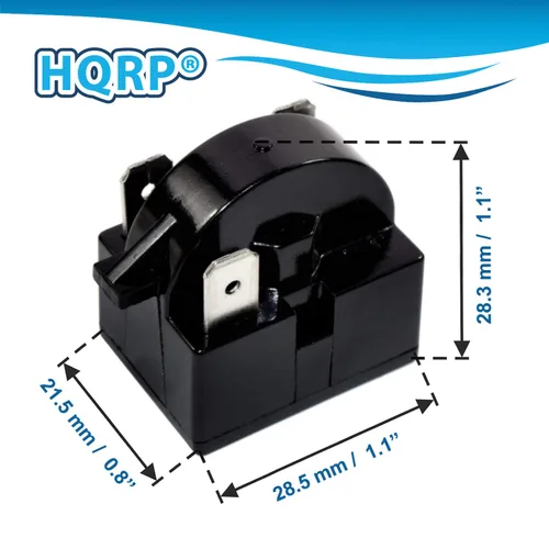 Vista 2 de HQRP Compresor 4.7 Ohm 3-Pin PTC Starter/Start Relay and Overload Kit Compatible con Mini Frigoríficos, Refrigeradores Compactos, Enfriadores