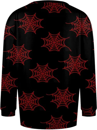 Vista 3 de Women's Long Sleeve Sweatshirt Casual Crewneck Oversized Button Loose Fit Pullover Fashion Daily Relax Jumper Tops