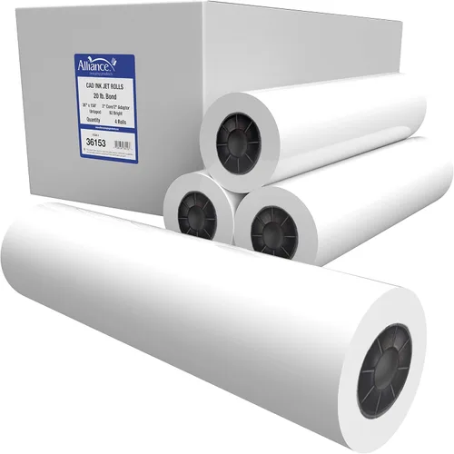 Vista 11 de Rollos de papel CAD de gran formato Alliance Bond (9 kilogramos 2 rollos, 91 cm x 91 m núcleo de 5 cm)