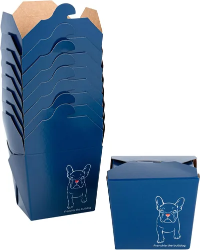 Vista 32 de Restaurantware Cajas chinas para llevar, paquete de 200 unidades, 8 onzas, resistentes a la grasa, recipientes de comida para llevar, desechables
