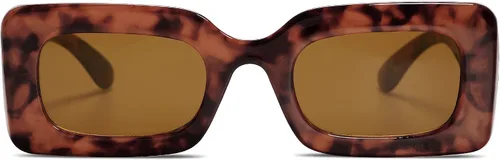 Vista 5 de SOJOS Gafas de sol rectangulares retro de los años 90 para mujer y hombre, gafas gruesas de moda