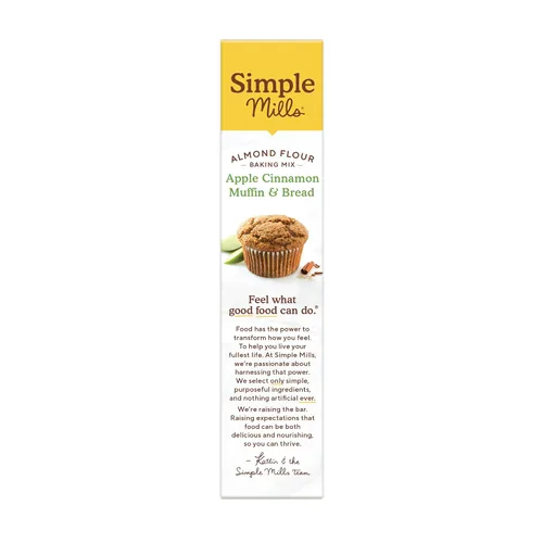 Vista 4 de Simple Mills Mezcla de Harina para Magdalenas y Pan de Manzana con Canela, 9 onzas