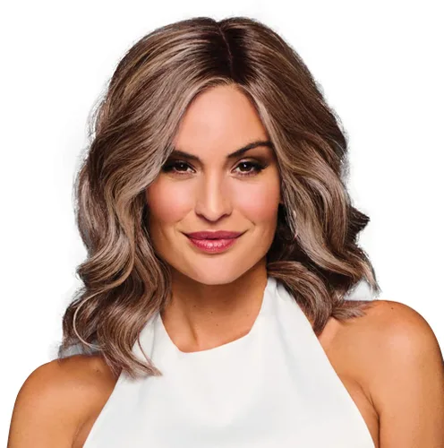 Vista 24 de Raquel Welch Bella Vida - Peluca ondulada en capas, 100% atada a mano, longitud de hombro por Hairuwear, gorra pequeña promedio, RL10/12 castaño