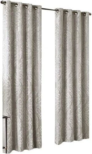 Vista 21 de Sun Smart Amelia - Cortina de oscurecimiento total jacquard con diseño paisley para dormitorio, panel individual de lujo para ventana de sala