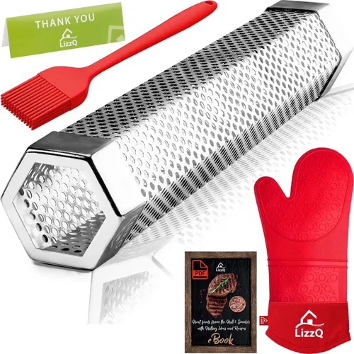 Vista 11 de LIZZQ Tubo ahumador de pellets premium de 12 pulgadas (Set de 2) - 5 horas de humo intenso, ahumado en caliente o en frío, para cualquier parrilla
