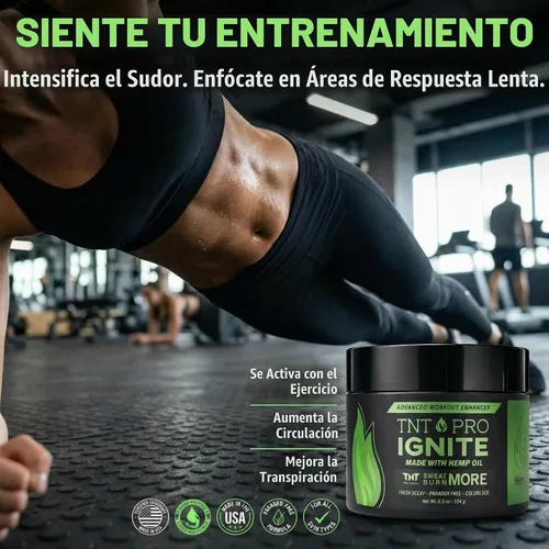 Vista 6 de TNT Pro Ignite - Crema para sudar - Gel caliente preentrenamiento para reafirmar y apretar