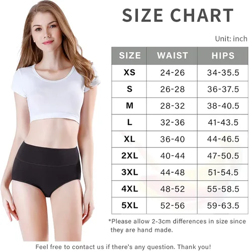Vista 5 de wirarpa - Ropa interior de algodón de cintura alta para mujer suave paquete múltiple