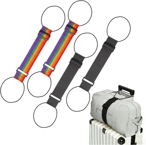Vista 9 de Correas de conector de equipaje ajustables fuertes y multiusos, añade una bolsa, maleta fácil de viajar, cinturón de sujeción elástico flexible