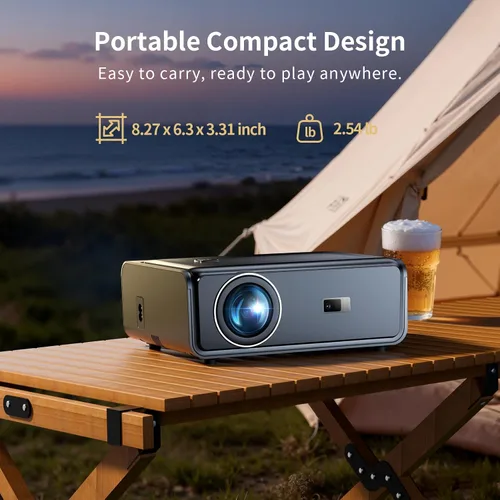 Vista 8 de Proyector para exteriores 4K con WiFi y Bluetooth, licencia de Netflix, enfoque automático Native 1080P • High Brightness • Auto Keystone • Dolby