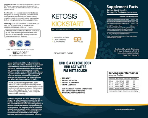 Vista 6 de Ketosis Kickstart - Sales de beta-hidroxibutirato de 250 CT para dieta cetogénica en un tarro de agarre cuadrado transparente